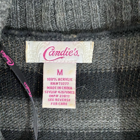 Black and gray striped open slit cardigan size M - Picture 2 of 7